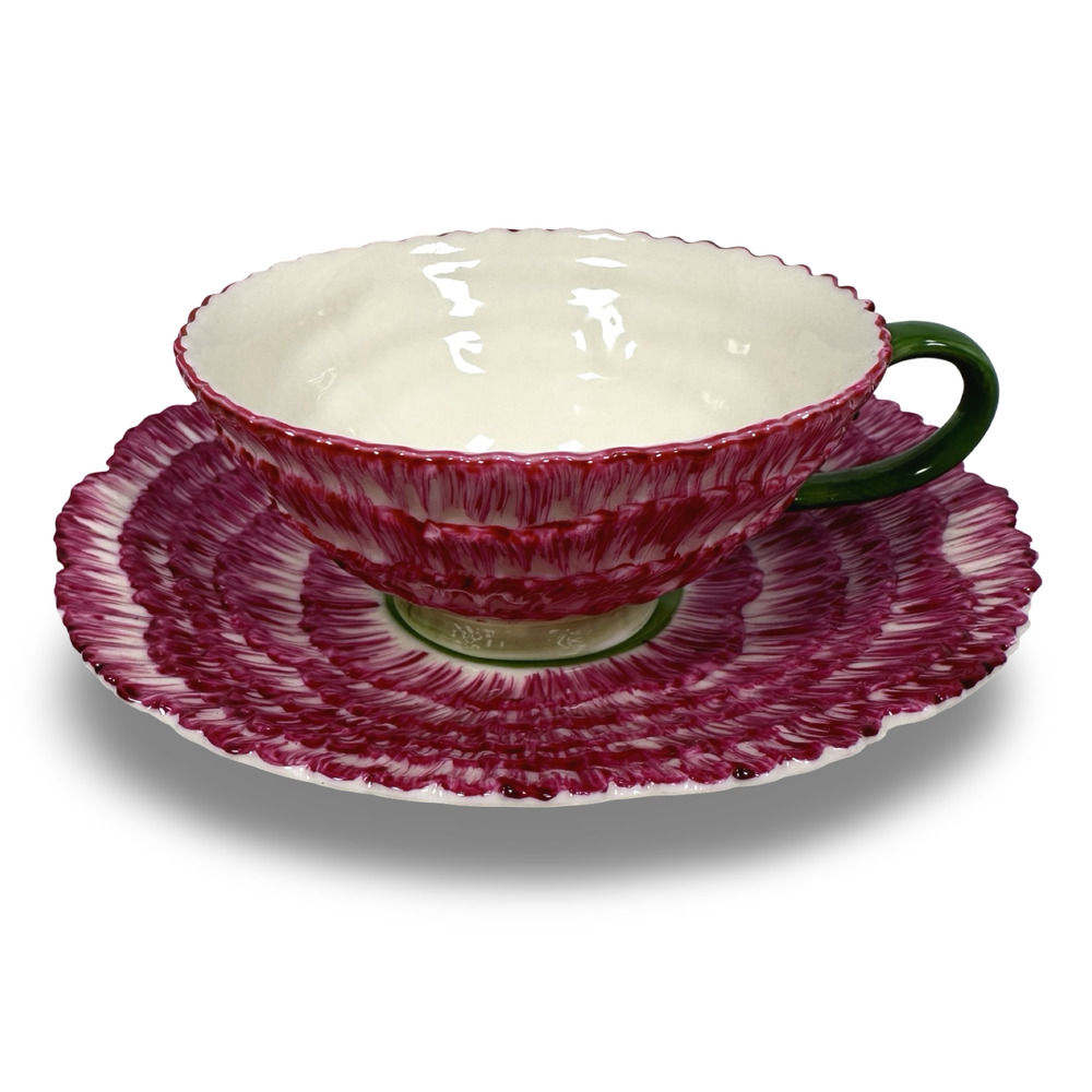 Two’s Company Conservatory Collection Flower Cup & Saucer Set Pink